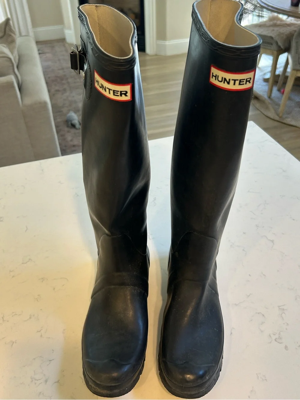 Hunter Original Tall Rain Boots Black Women’s US 7 Waterproof Size 38